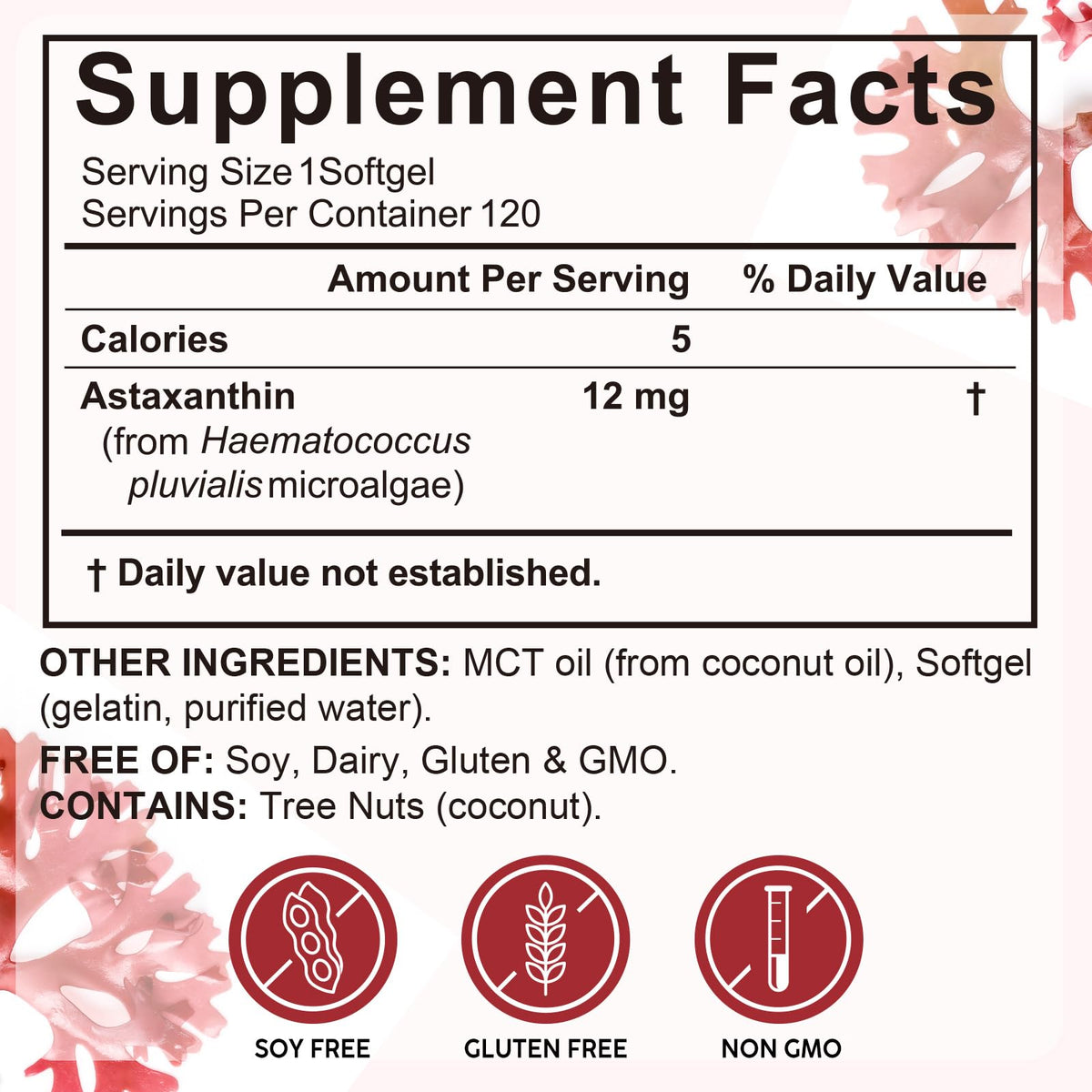 Gélules d'astaxanthine ONEBTANICL avec description des bienfaits