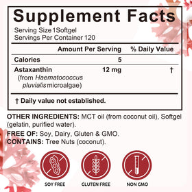 Gélules d'astaxanthine ONEBTANICL avec description des bienfaits
