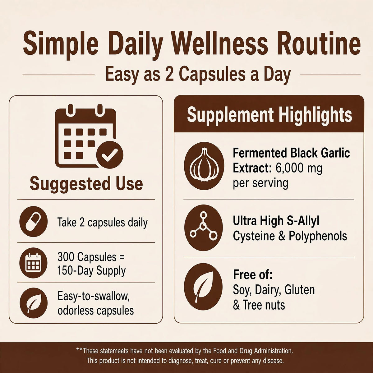 Gélules d'extrait d'ail noir Sun Radiance en main