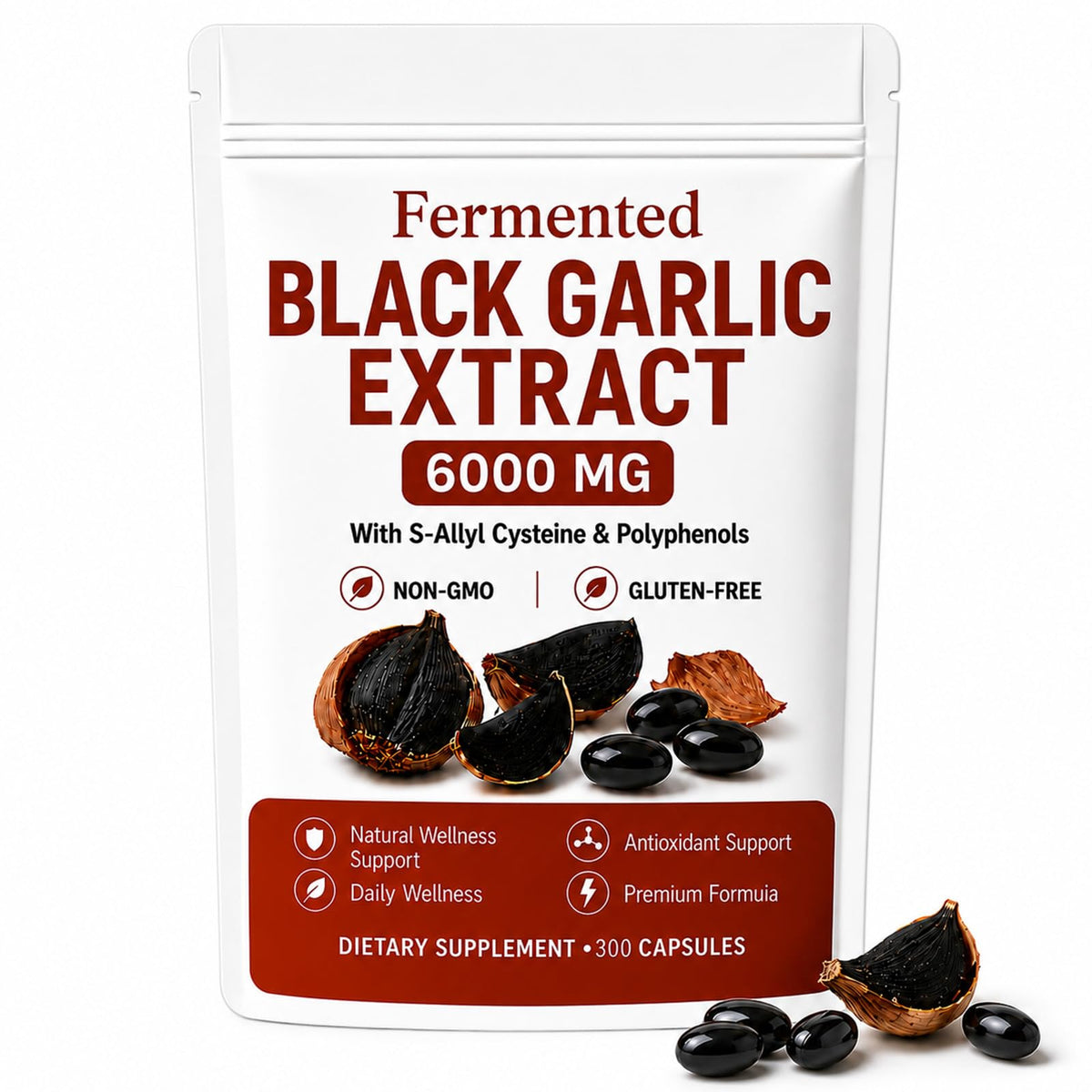 Gélules d'extrait de ail noir fermenté LANZF, 300 capsules