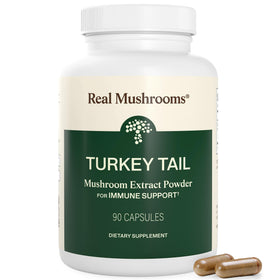 Gélules d'extrait de champignon Turkey Tail en bouteille