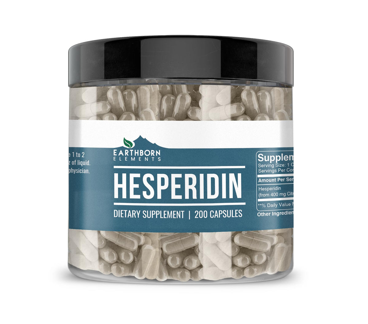 Gélules d'Hespéridine Earthborn Elements, flacon de 200 gélules