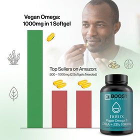 Gélules d'huile d'algue Omega 3 Vegan dans une main