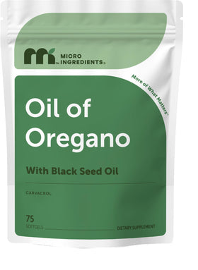 Gélules d'huile d'origan et de nigelle Micro Ingredients en boîte