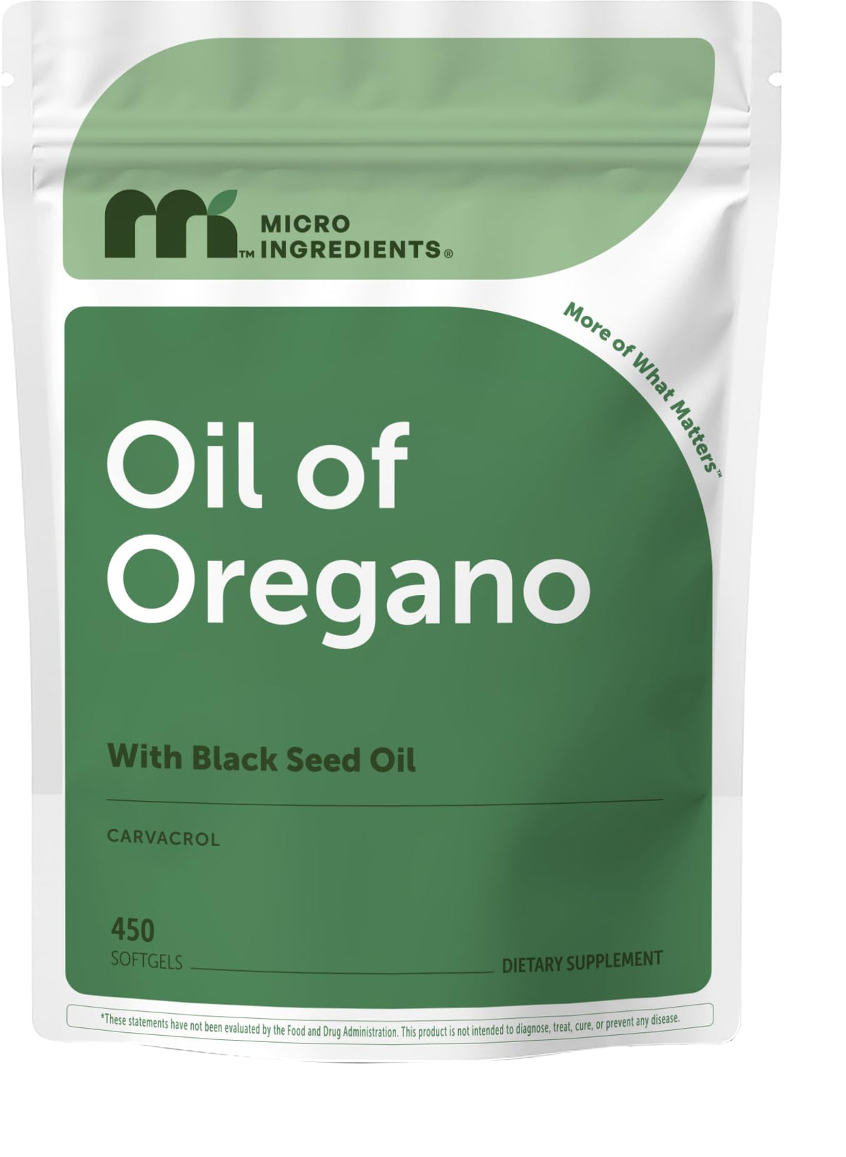 Gélules d'huile d'origan et de nigelle Micro Ingredients, vue avant