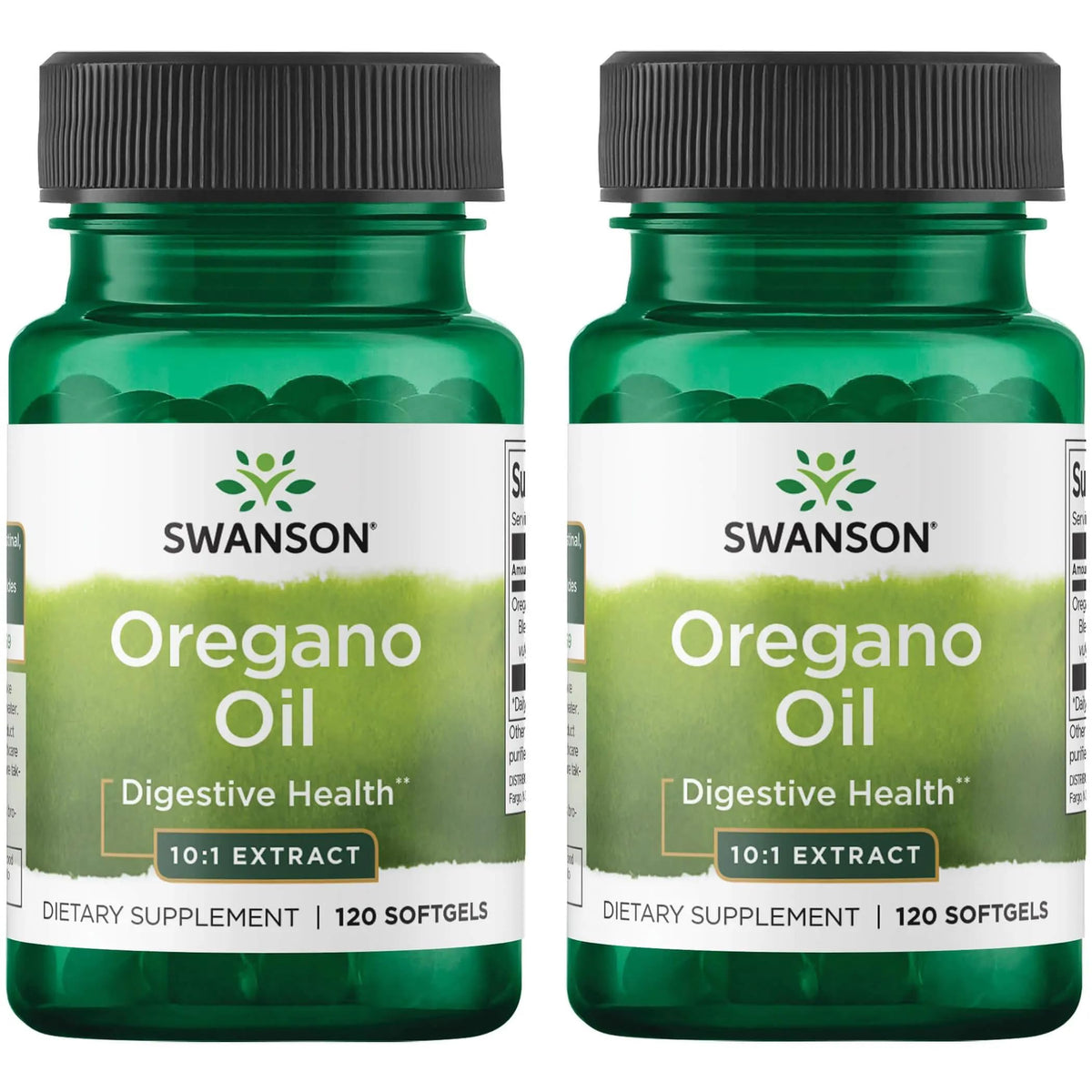 Gélules d'huile d'origan Swanson 10:1 extrait 150 mg, vue de face