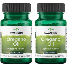 Gélules d'huile d'origan Swanson 10:1 extrait 150 mg, vue de face