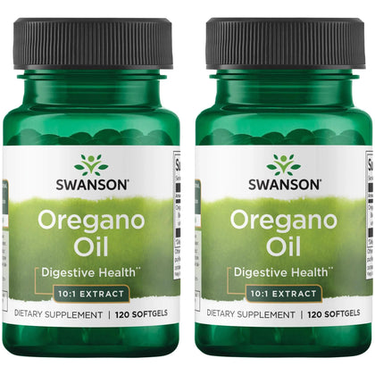 Gélules d'huile d'origan Swanson 10:1 extrait 150 mg, vue de face