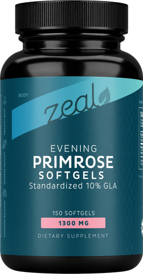 Gélules d'huile de bourrache Zeal Naturals 1300mg, flacon de 150 gélules