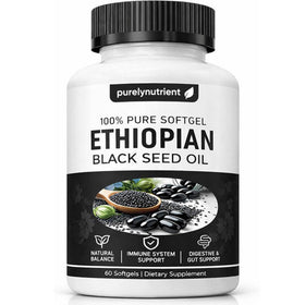 Gélules d'huile de graines noires éthiopiennes PURELYNUTRIENT en boîte