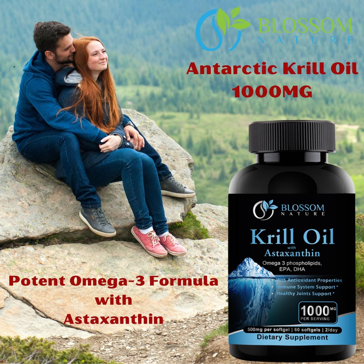 Gélules d'huile de krill dans la main d'une personne