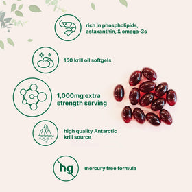Gélules d'huile de krill Micro Ingredients sur fond blanc