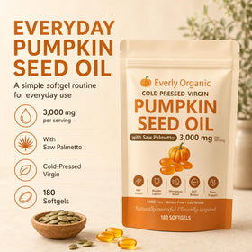 Gélules d'huile de pépin de citrouille Everly avec étiquette