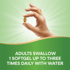Gélules d'huile de poisson Nature's Way avec verre d'eau