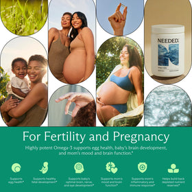 Gélules d'huile de poisson Needed Omega-3 Prénatal dans un verre