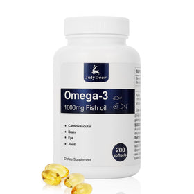 Gélules d'huile de poisson Omega 3 1000 mg de JulyDeer en boîte