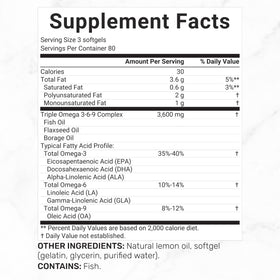 Gélules d'huile de poisson Omega 3-6-9 avec citron