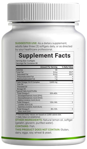 Gélules d'huile de poisson Omega 3-6-9 sur une table