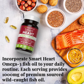 Gélules d'huile de poisson Omega-3 Basic Brands sur un fond blanc