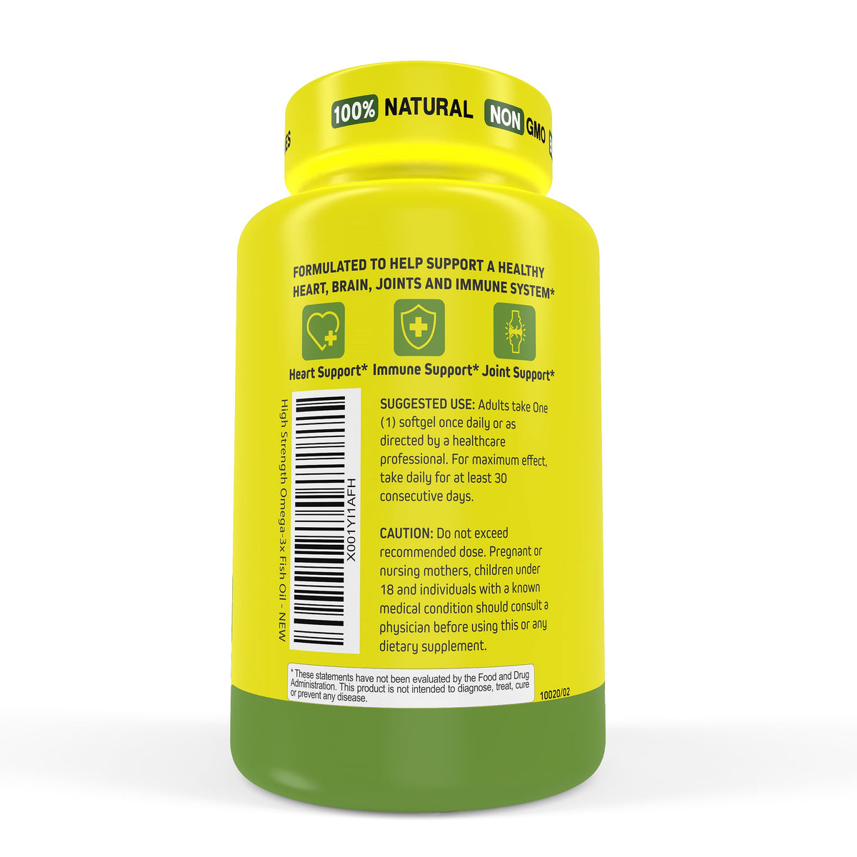 Gélules d'huile de poisson Omega 3 Herbtonics dans un verre