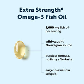 Gélules d'huile de poisson Omega-3 Micro Ingredients sur fond blanc