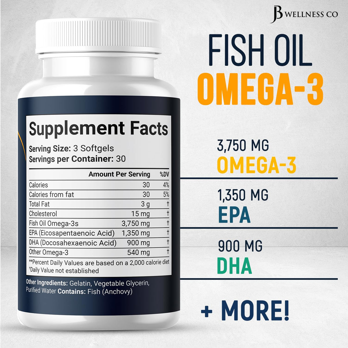 Gélules d'huile de poisson Omega 3 sans arrière-goût de poisson