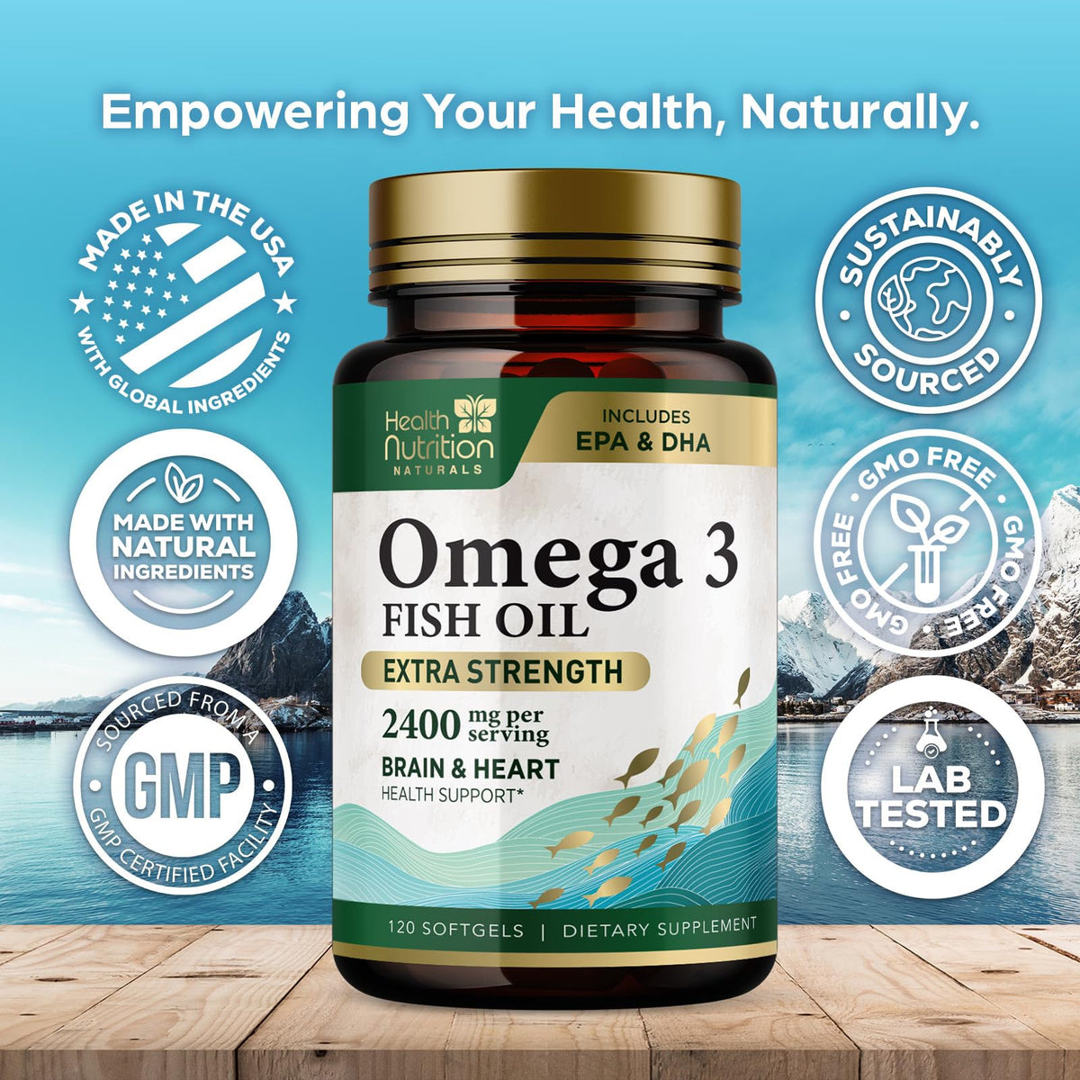 Gélules d'huile de poisson Omega 3 sur une surface blanche
