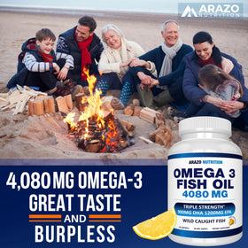 Gélules d'huile de poisson Omega-3 sur une table en bois