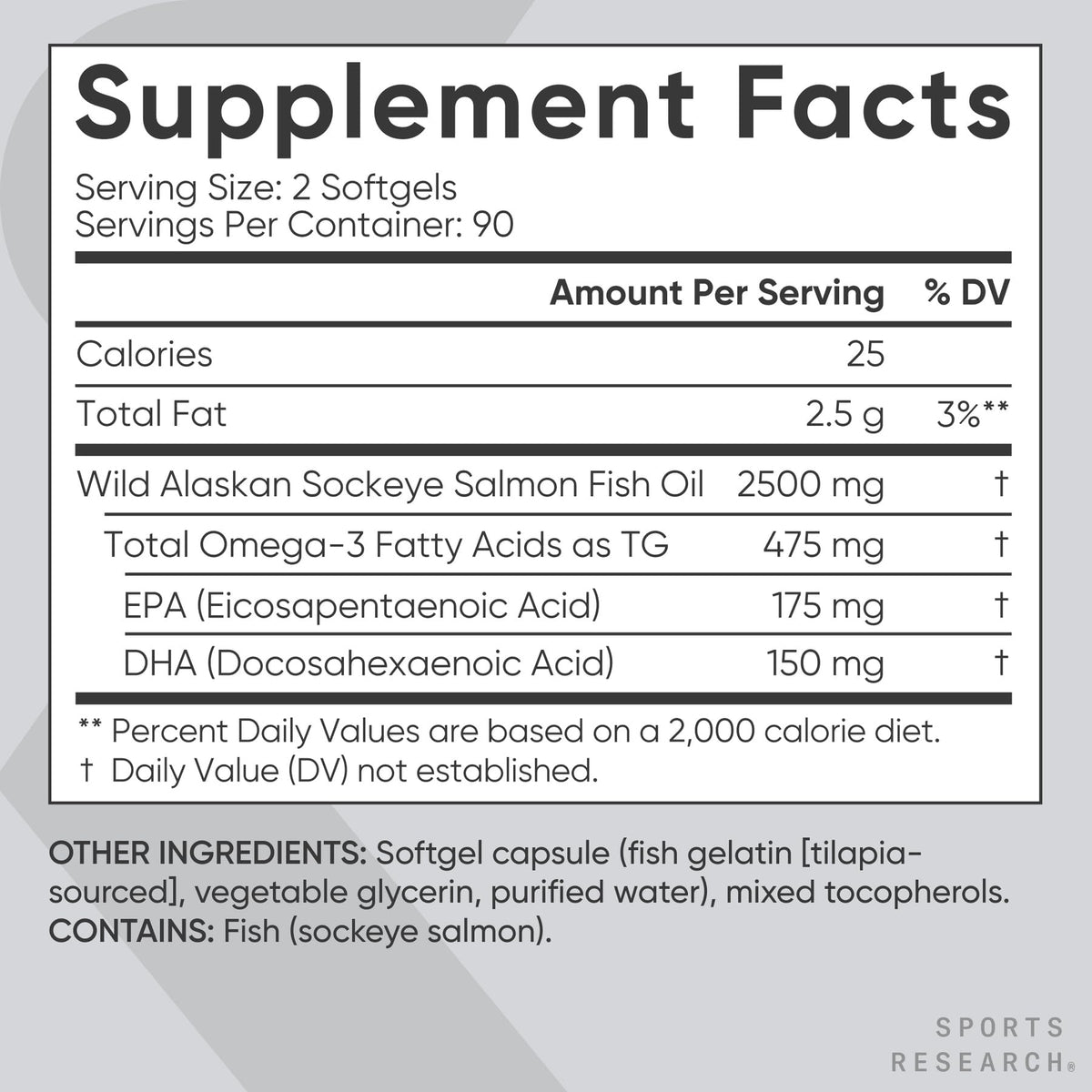 Gélules d'huile de saumon sauvage Sports Research sur une cuillère