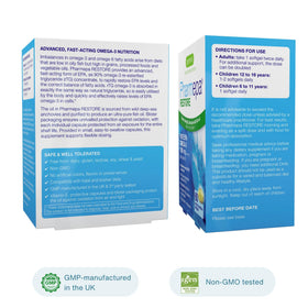 Gélules d'Igennus Pharmepa Restore ouvertes pour montrer leur contenu