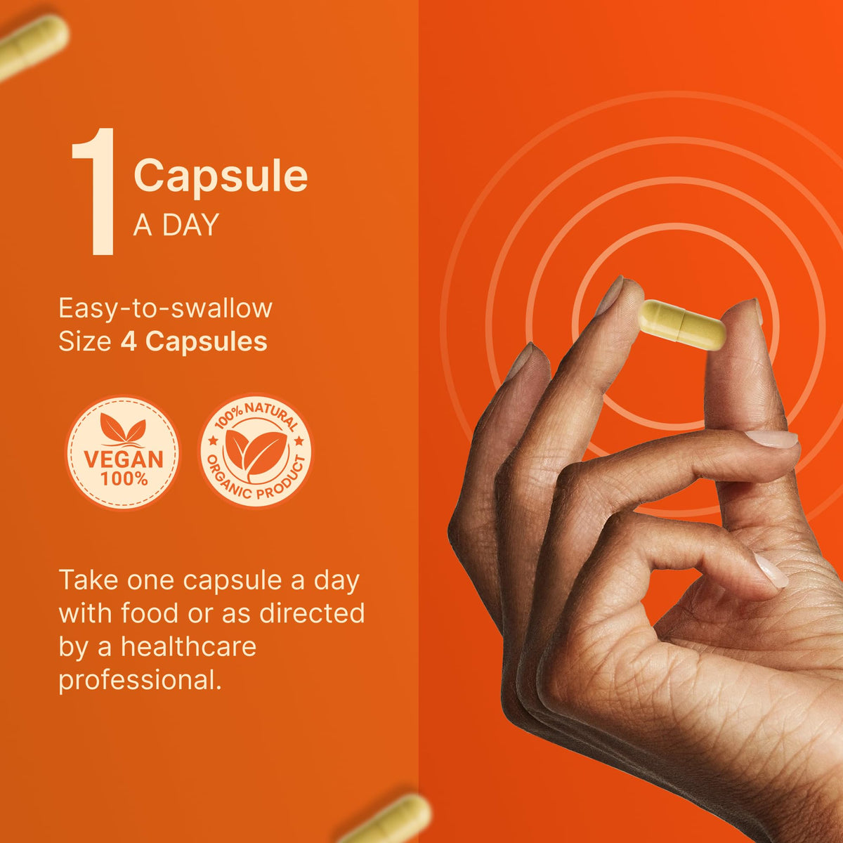 Gélules d'INVITA L-Méthylfolate 5mg dans une main