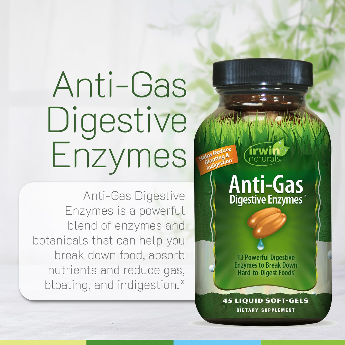 Gélules d'Irwin Naturals Multi-Enzymes dans une main