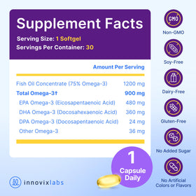 Gélules d'Omega 3 sur une table en bois