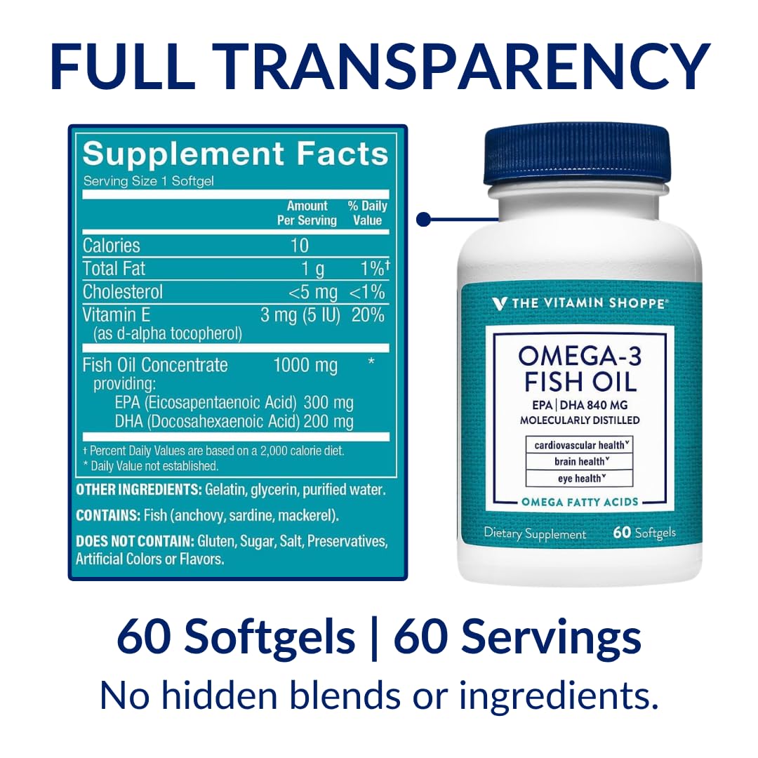 Gélules d'Omega 3 The Vitamin Shoppe avec verre d'eau