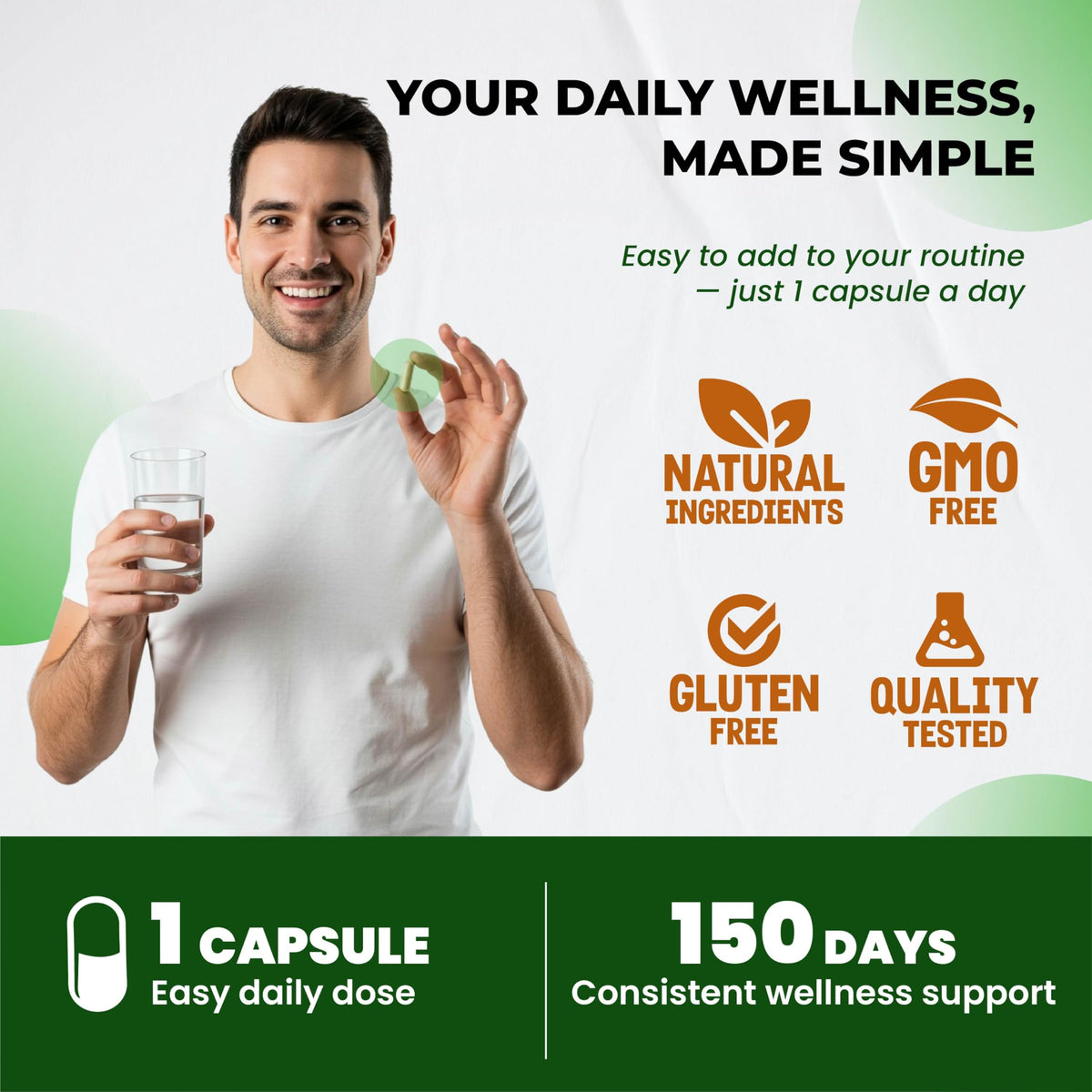 Gélules d'ULTRA HERBS 5-HTP dans une main