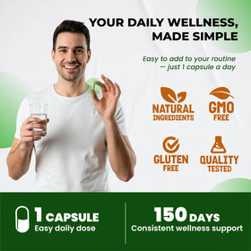 Gélules d'ULTRA HERBS 5-HTP dans une main