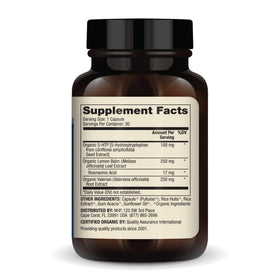 Gélules de 5-HTP Bio de Dr. Mercola sur un fond blanc