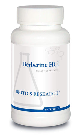 Gélules de Berberine HCl 500mg BIOTICS RESEARCH en flacon