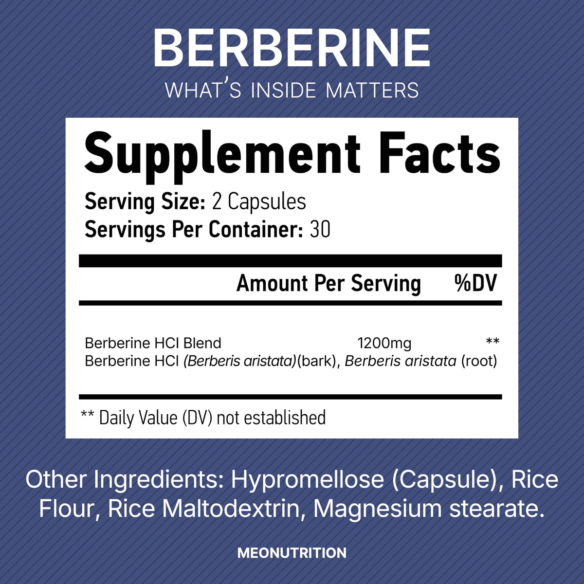 Gélules de Berbérine Meo Nutrition sur une table