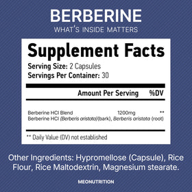 Gélules de Berbérine Meo Nutrition sur une table