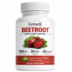 Gélules de betterave Lemeli 1300mg, vue de face