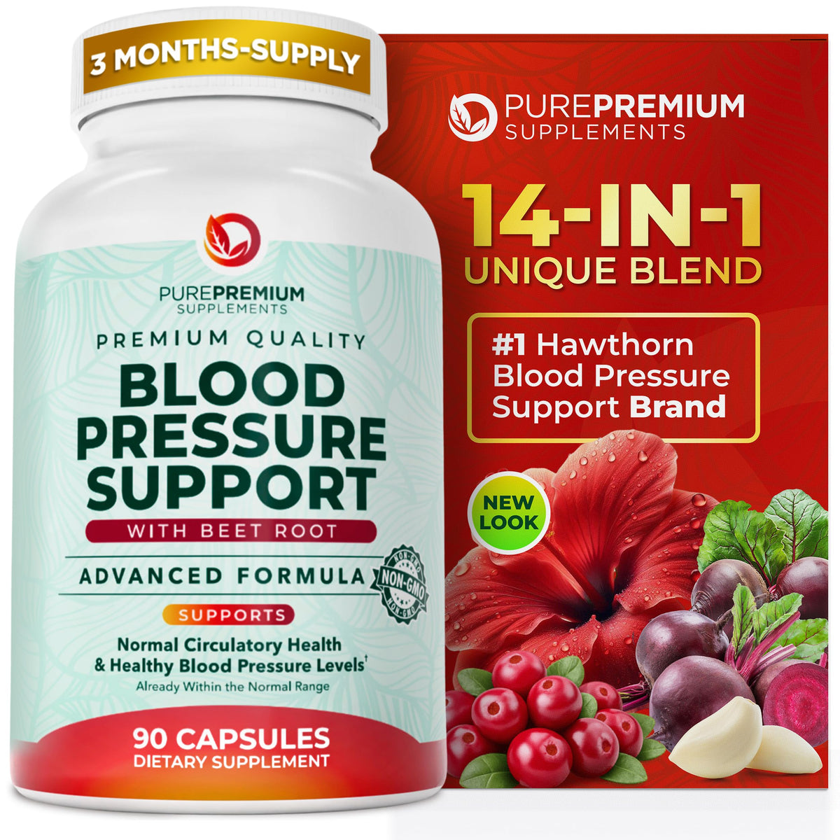 Gélules de betterave PurePremium 90 gélules, vue de face