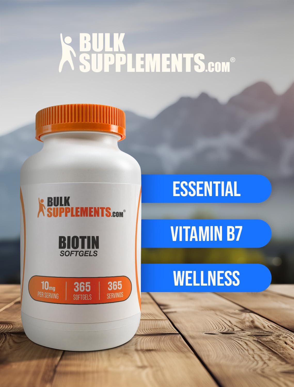 Gélules de Biotine 10000mcg BulkSupplements dans un environnement de santé