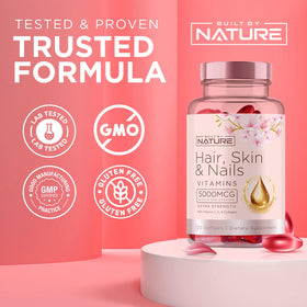 Gélules de biotine de 5000mcg pour cheveux et peau
