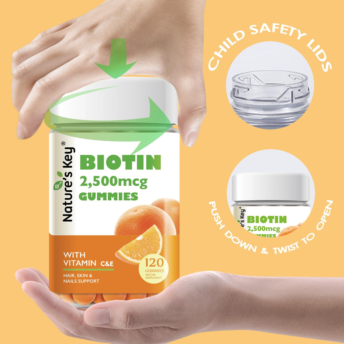Gélules de Biotine Nature's Key sur une table