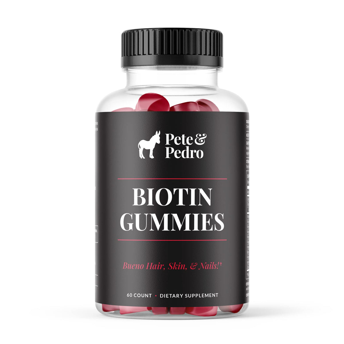 Gélules de biotine Pete & Pedro vue de face avec emballage