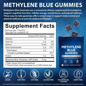 Gélules de Bleu de Méthylène HJFRONGF sur fond blanc
