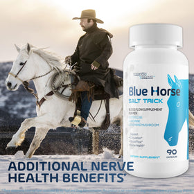 Gélules de Blue Horse Salt Trick dans une main