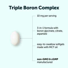 Gélules de Bore Micro Ingredients avec huile MCT, vue de près