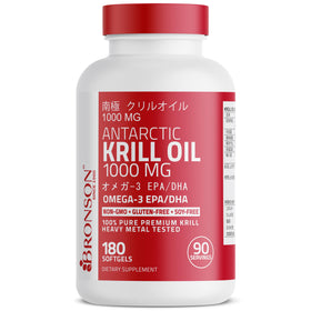 Gélules de Bronson Huile de Krill Antarctique 1000 mg sur une cuillère